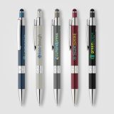 Vue 2 de Stylo Adorn en aluminium recyclé avec finition chromée et stylet