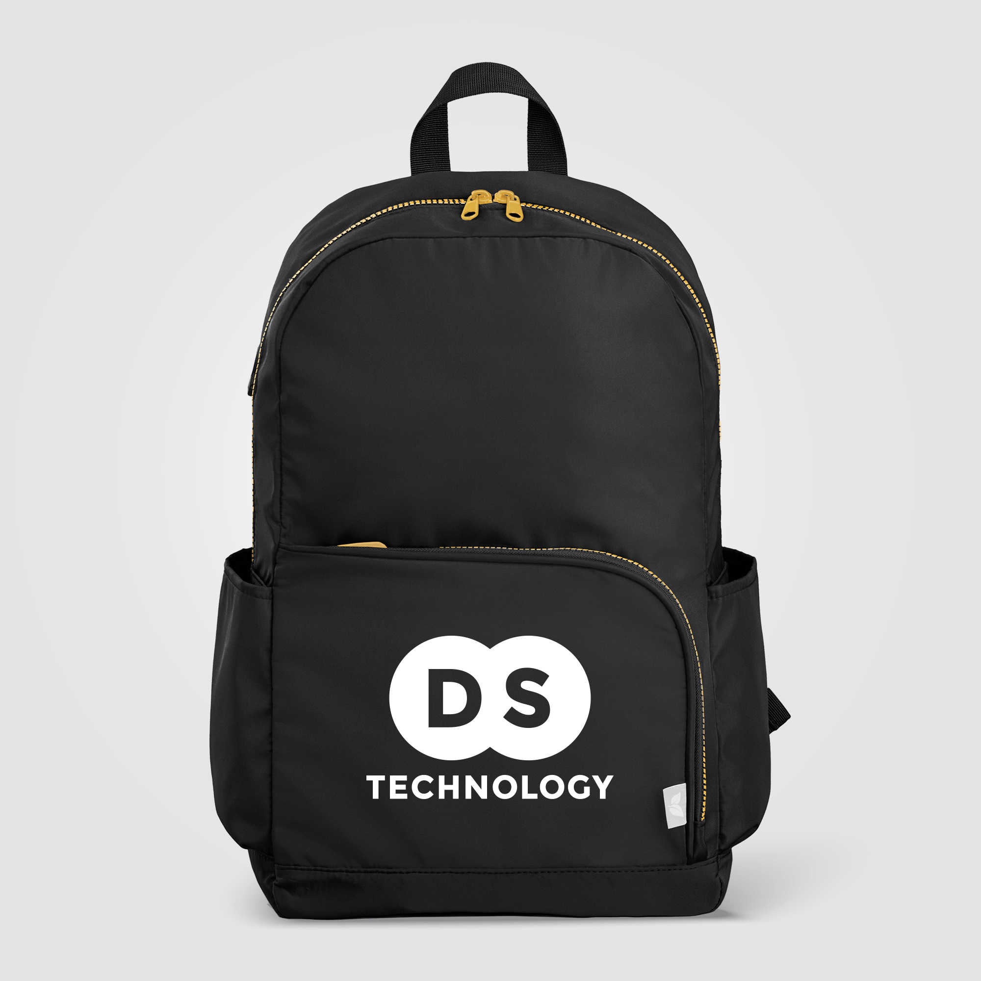 Sac à dos Aurelia, double poche, fermeture éclair dorée, rPET, 38 cm - 20 L