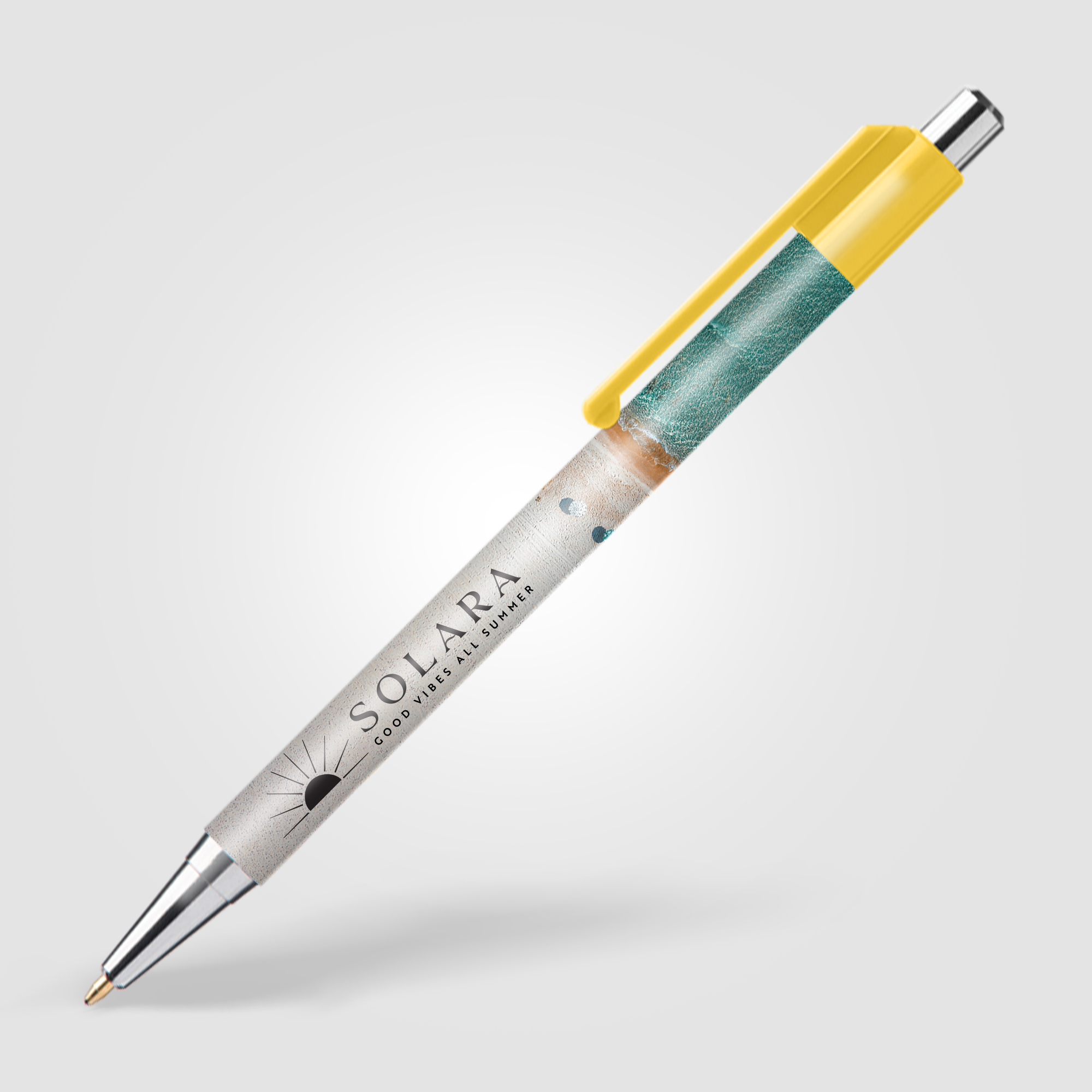 Stylo Astaire chrome avec embout coloré