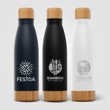 Vue 6 de Ibiza Bamboo - 650 ml Bouteille en acier inoxydable à double paroi