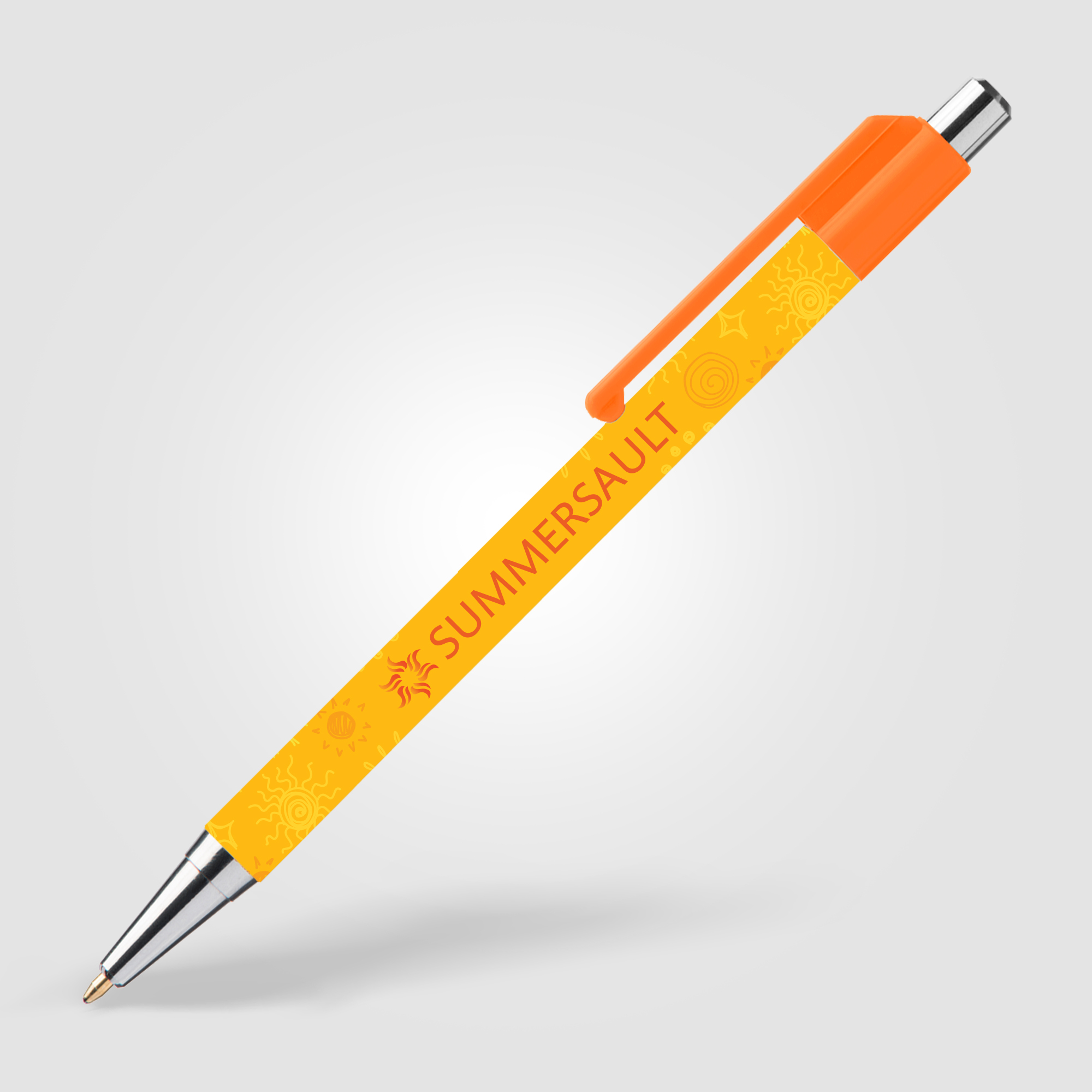 Stylo Astaire chrome avec embout coloré