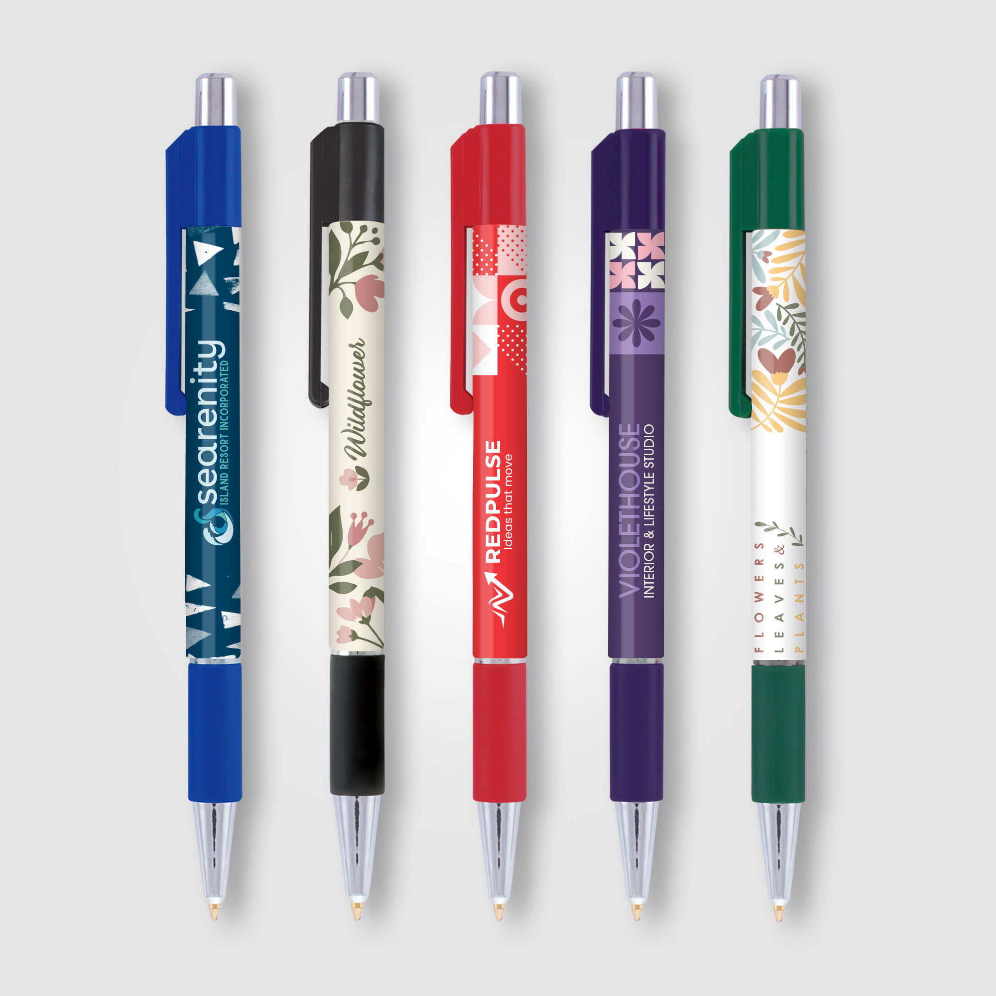Stylo Astaire chrome avec grip coloré