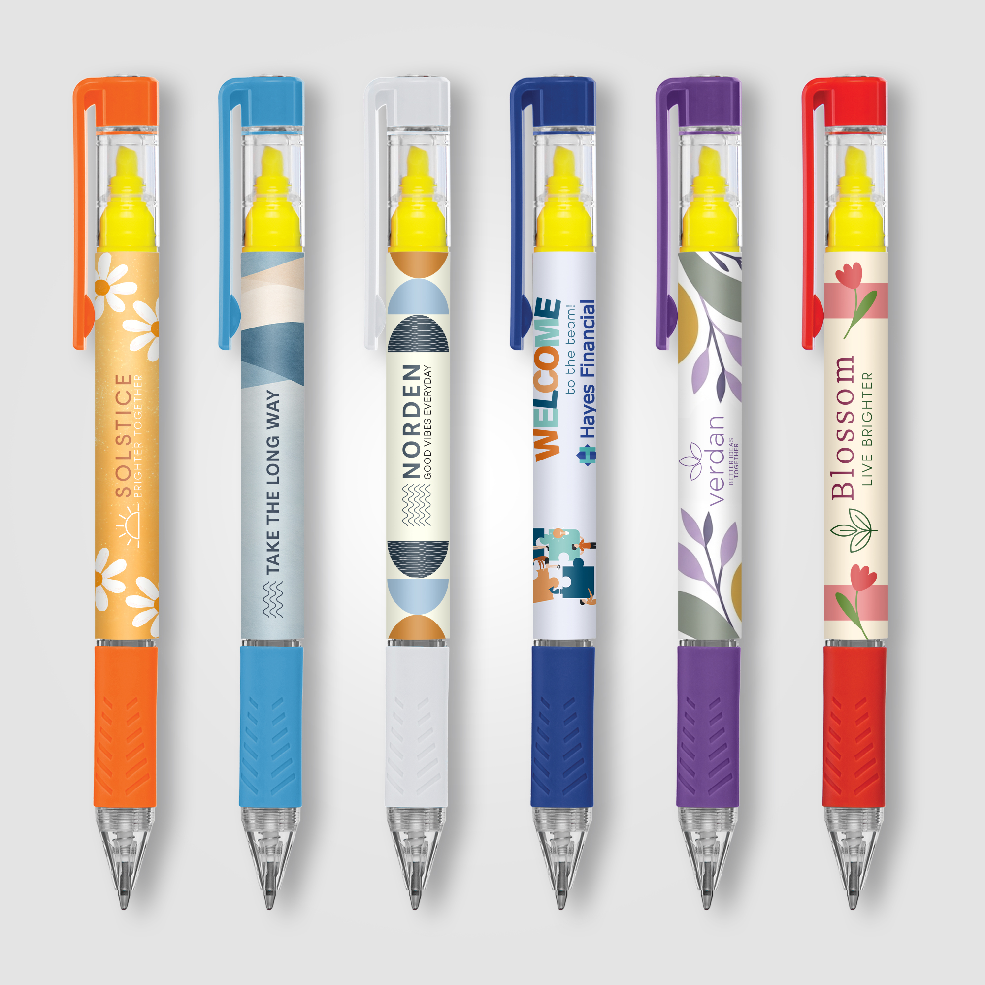 Stylo surligneur Bergman avec grip colouré