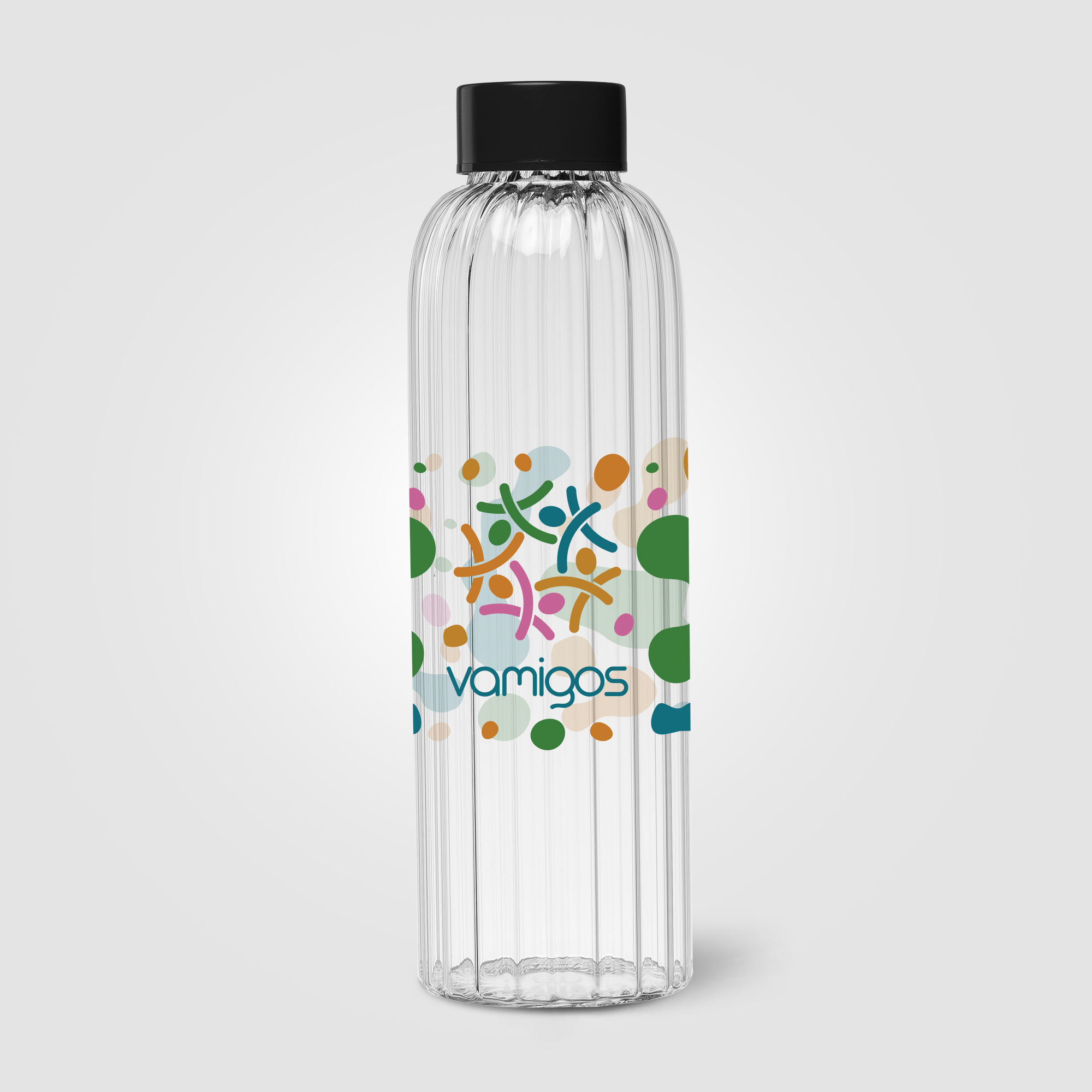 Gourde en verre rainurée Linea – 620 ml