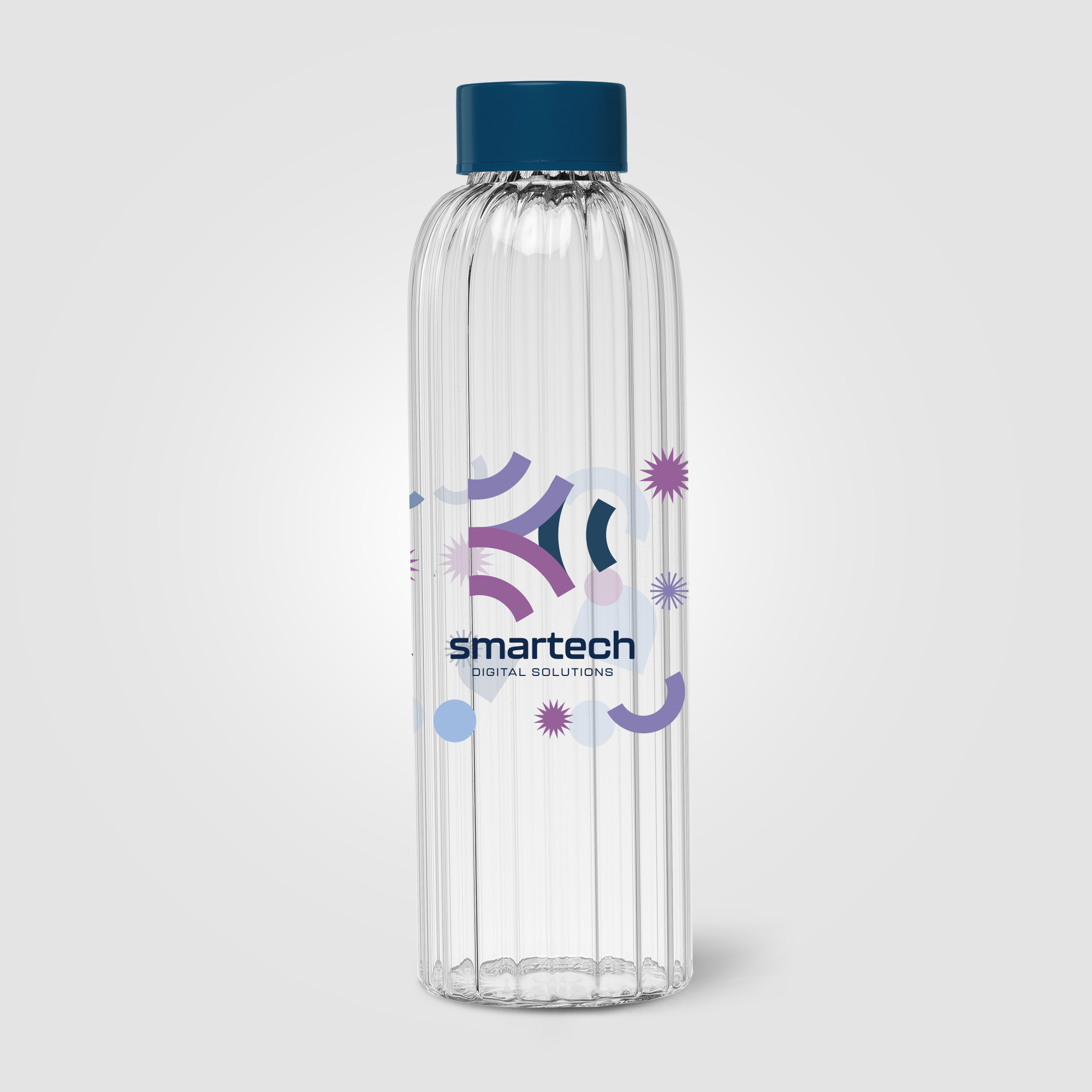 Gourde en verre rainurée Linea – 620 ml