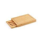 Vue 9 de Planche à découper Brancusi en bambou avec couteaux de cuisine