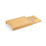 Vue 10 de Planche à découper Brancusi en bambou avec couteaux de cuisine
