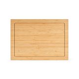 Vue 2 de Planche à découper Brancusi en bambou avec couteaux de cuisine