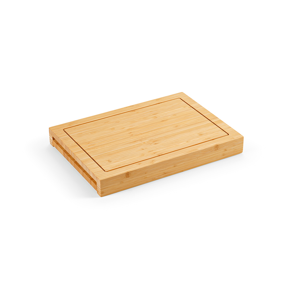 Planche à découper Brancusi en bambou avec couteaux de cuisine