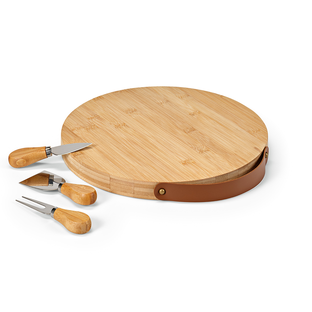 Planche à découper Duchamp en bambou avec ustensiles à fromage