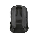 Vue 3 de Sac à dos Abrantes 20L rPET. Fermeture TSA et tissu anti-coupures.