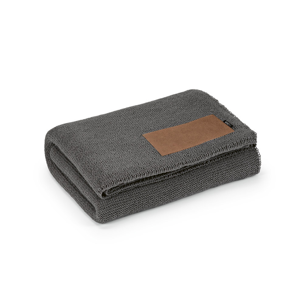 Plaid Mondrian en rPET et laine, patch personnalisable.