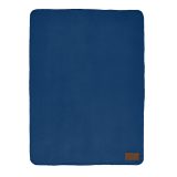 Vue 11 de Plaid Pollock en rPET 180 g/m², patch personnalisable.