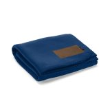 Vue 13 de Plaid Pollock en rPET 180 g/m², patch personnalisable.