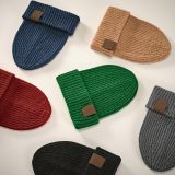 Vue 6 de Bonnet Cobain en rPET et laine. Patch personnalisable