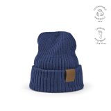 Vue 4 de Bonnet Cobain en rPET et laine. Patch personnalisable