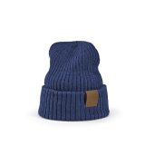 Vue 1 de Bonnet Cobain en rPET et laine. Patch personnalisable