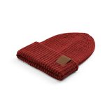 Vue 3 de Bonnet Cobain en rPET et laine. Patch personnalisable