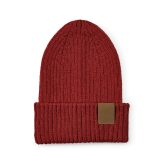 Vue 2 de Bonnet Cobain en rPET et laine. Patch personnalisable