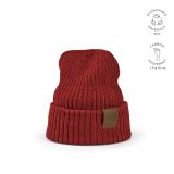Vue 4 de Bonnet Cobain en rPET et laine. Patch personnalisable