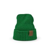 Vue 1 de Bonnet Cobain en rPET et laine. Patch personnalisable