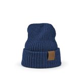 Vue 1 de Bonnet Cobain en rPET et laine. Patch personnalisable