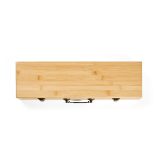 Vue 2 de Set barbecue Turner bambou,mallette: pince, fourchette et spatule