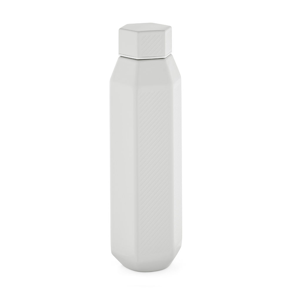 Gourde Hexagul rInox 530ml.Double paroi, étanche.Forme hexagonale