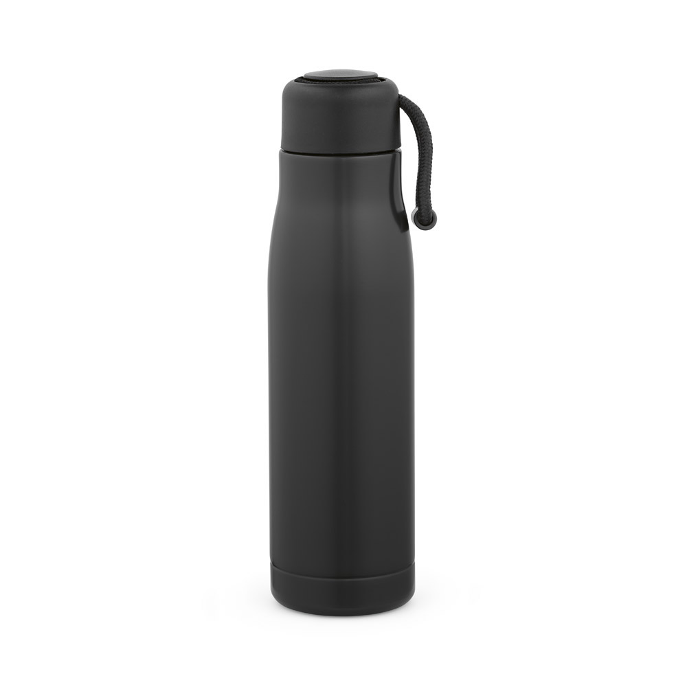 Gourde Lena rInox 570ml. IDouble paroi, étanche,poignée en rPET