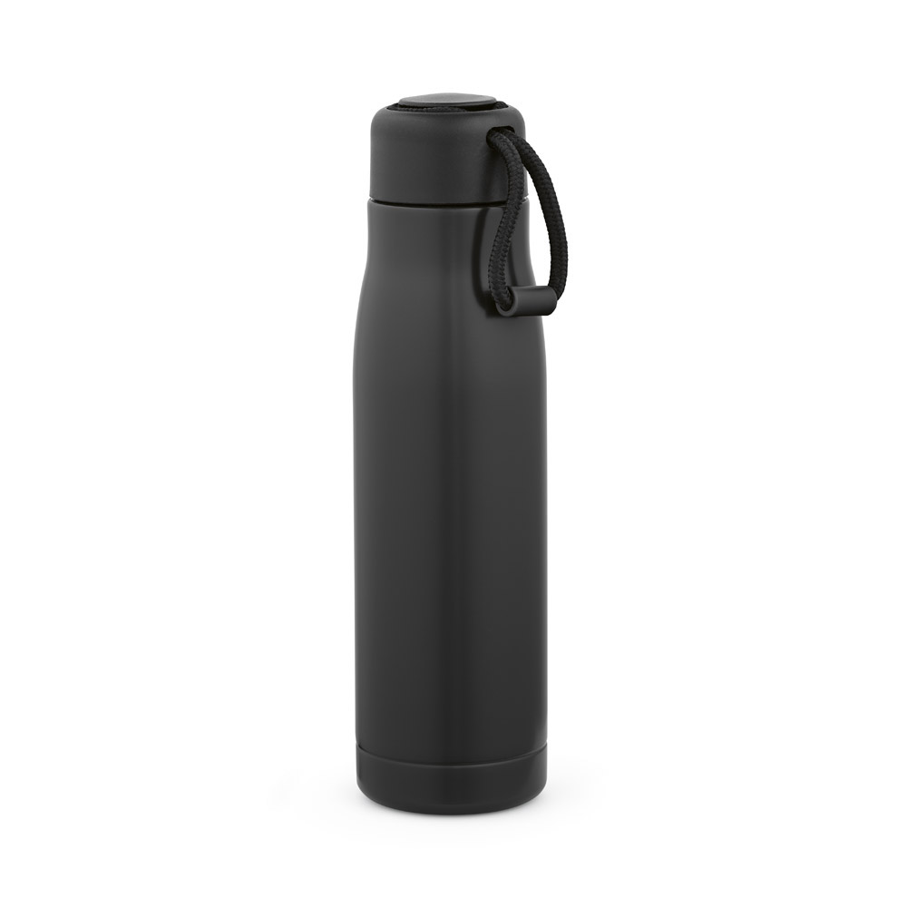 Gourde Lena rInox 570ml. IDouble paroi, étanche,poignée en rPET