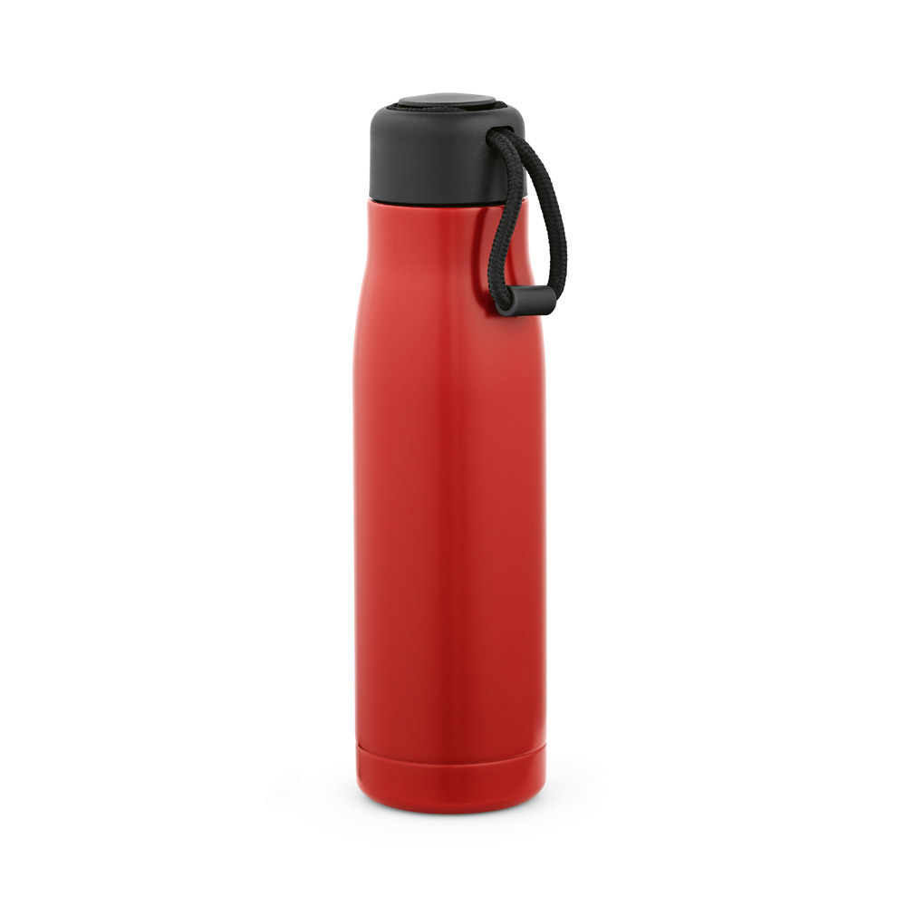 Gourde Lena rInox 570ml. IDouble paroi, étanche,poignée en rPET