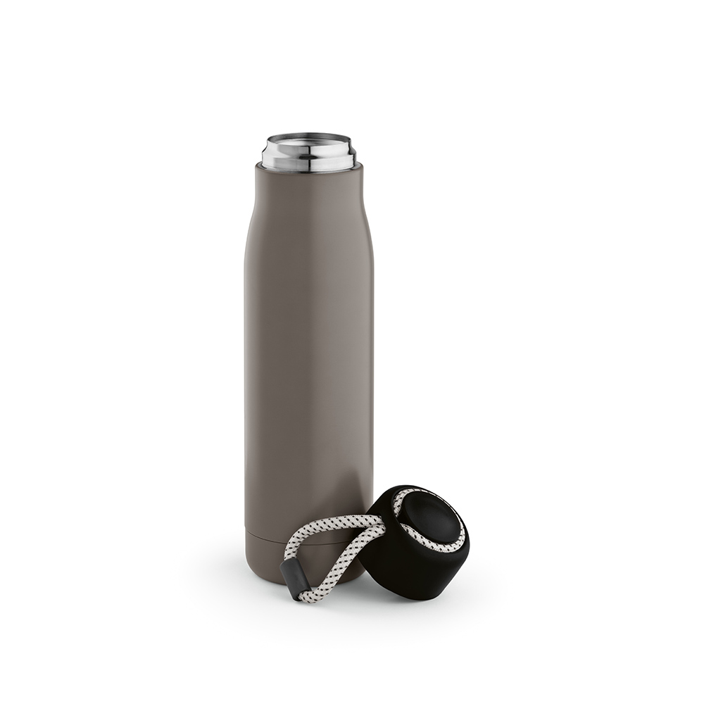 Gourde Lena rInox 570ml. IDouble paroi, étanche,poignée en rPET