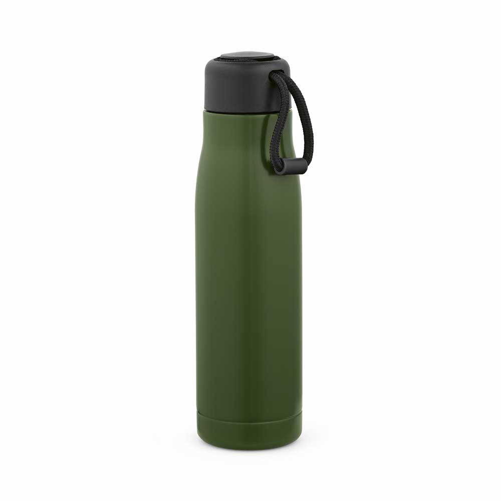 Gourde Lena rInox 570ml. IDouble paroi, étanche,poignée en rPET