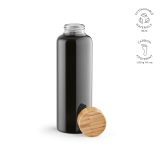 Vue 7 de Gourde Indus en verre borosilicate,bouchon bambou 510ml. Etanche
