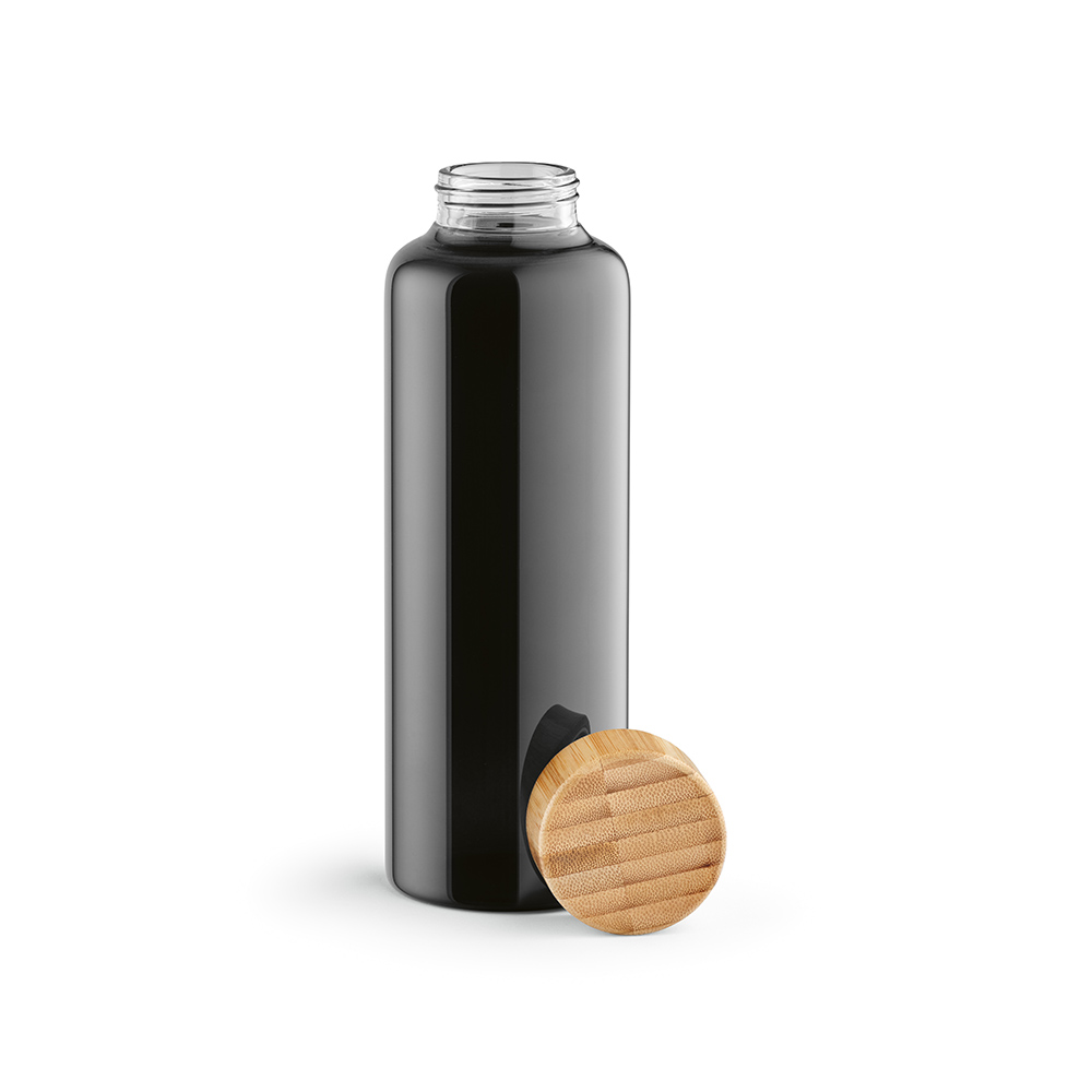 Gourde Indus en verre borosilicate,bouchon bambou 510ml. Etanche