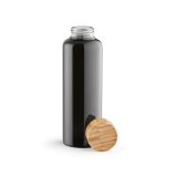 Vue 1 de Gourde Indus en verre borosilicate,bouchon bambou 510ml. Etanche