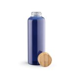 Vue 4 de Gourde Indus en verre borosilicate,bouchon bambou 510ml. Etanche