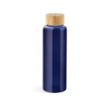 Vue 3 de Gourde Indus en verre borosilicate,bouchon bambou 510ml. Etanche