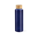 Vue 2 de Gourde Indus en verre borosilicate,bouchon bambou 510ml. Etanche