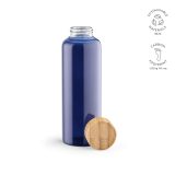Vue 7 de Gourde Indus en verre borosilicate,bouchon bambou 510ml. Etanche