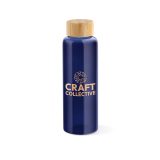Vue 8 de Gourde Indus en verre borosilicate,bouchon bambou 510ml. Etanche
