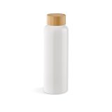 Vue 3 de Gourde Indus en verre borosilicate,bouchon bambou 510ml. Etanche