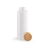 Vue 1 de Gourde Indus en verre borosilicate,bouchon bambou 510ml. Etanche