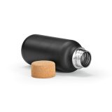 Vue 8 de Gourde Volga rInox 530ml. Bouchon liège. Paroi simple, étanche