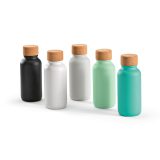 Vue 9 de Gourde Volga rInox 530ml. Bouchon liège. Paroi simple, étanche
