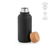 Vue 15 de Gourde Volga rInox 530ml. Bouchon liège. Paroi simple, étanche