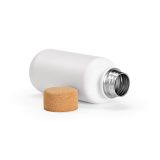 Vue 4 de Gourde Volga rInox 530ml. Bouchon liège. Paroi simple, étanche