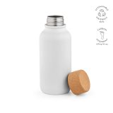 Vue 7 de Gourde Volga rInox 530ml. Bouchon liège. Paroi simple, étanche
