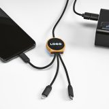 Vue 4 de Câble de charge Asimov 5-en-1 bambou/rPET,lumineux,charge rapide
