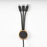 Vue 3 de Câble de charge Asimov 5-en-1 bambou/rPET,lumineux,charge rapide